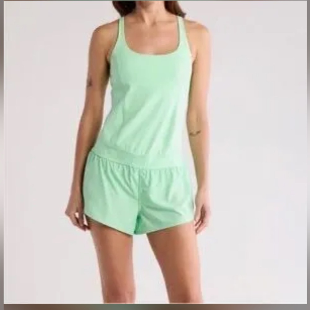 FP Movement by Free People Mint Green Racerback Tank Romper